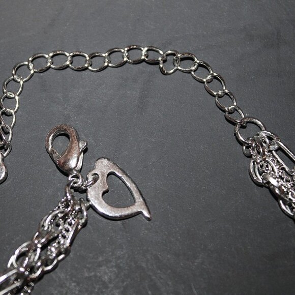 Thalia Sodi Necklace Multi-Strand Crystal Embellished 30" Statement Silver-Tone - Picture 6 of 6